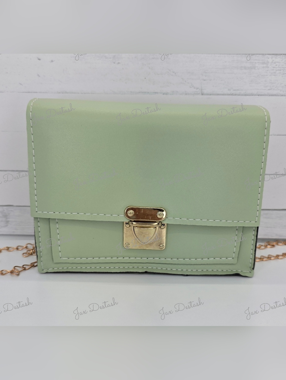 Women's Mint Green Crossbody Bag with Gold Hardware PR397